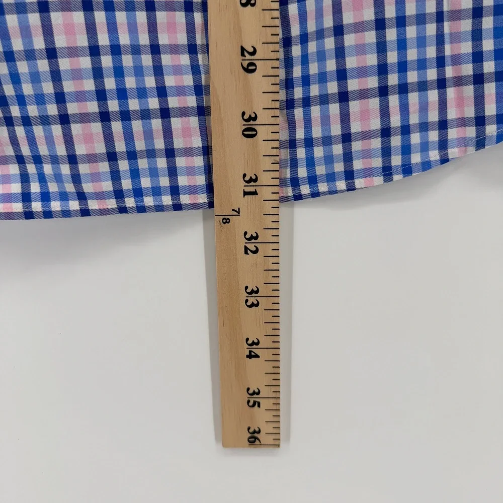 Polo Ralph Lauren Button Down Mens Large Blue Pink Check Performance Classic Fit